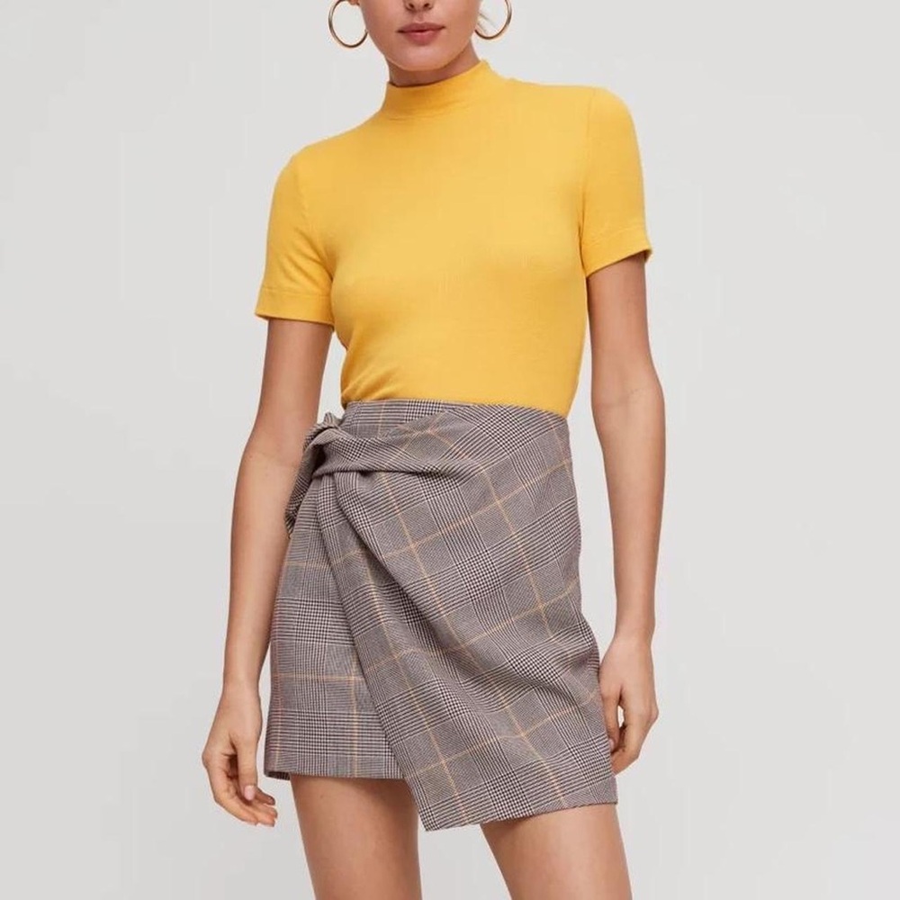 Aritzia Gray Mini Wrap Skirt